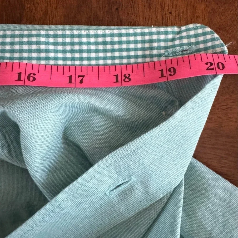 Izod Men's Green/Blue Long Sleeve Pocket Collared Button Down Shirt Size XL